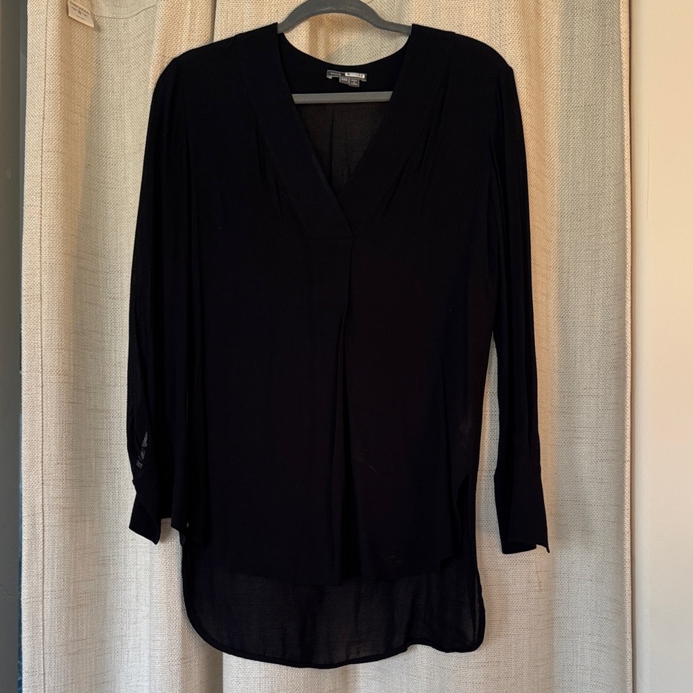 Vince Black V-Neck Blouse